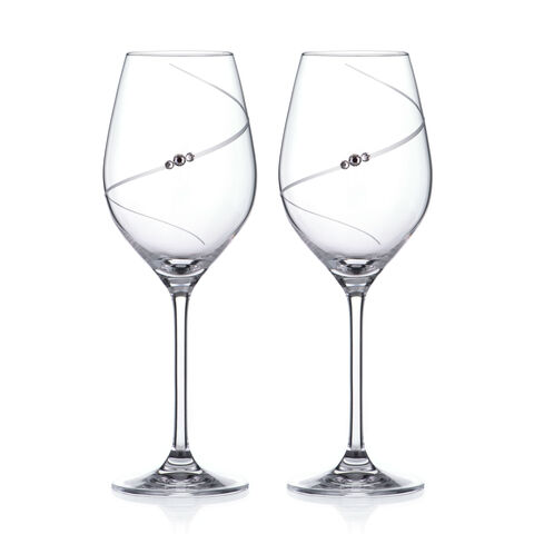 Set 2 Pahare Vin Cristal cu Swarovski Silhouette
